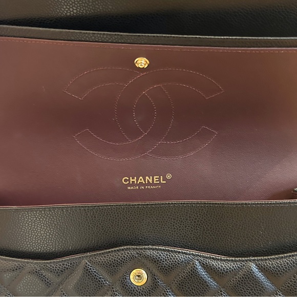 Chanel Classic Large Black Double Flap - Grained Calfskin & Gold Tone Metal - Picture 6 of 14